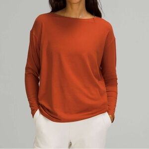 lululemon athletica Long Sleeve Tee - Rust Orange